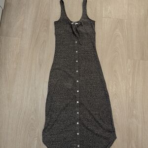 O'Neill Charcoal Button-Down Maxi Dress